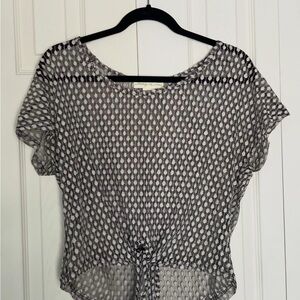 Urban Outfitters Sheer Black and White Dot Top
